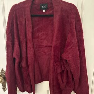 Kut from the Kloth Women's Plush Burgundy Cardigan